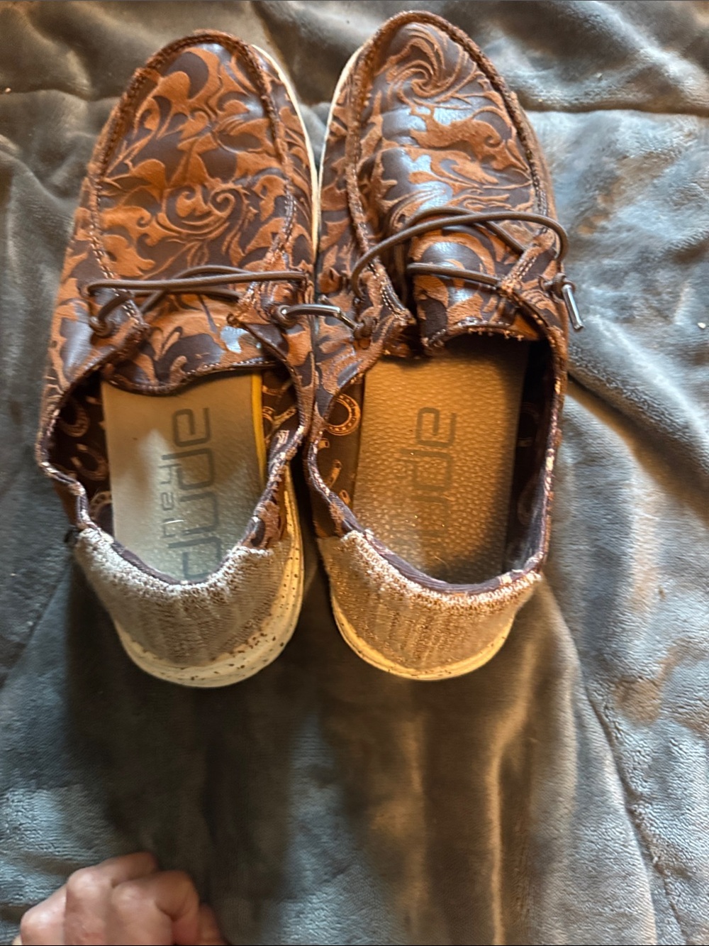 Hey Dude Brown Floral-Patterned Women’s Slip-On Moccasins